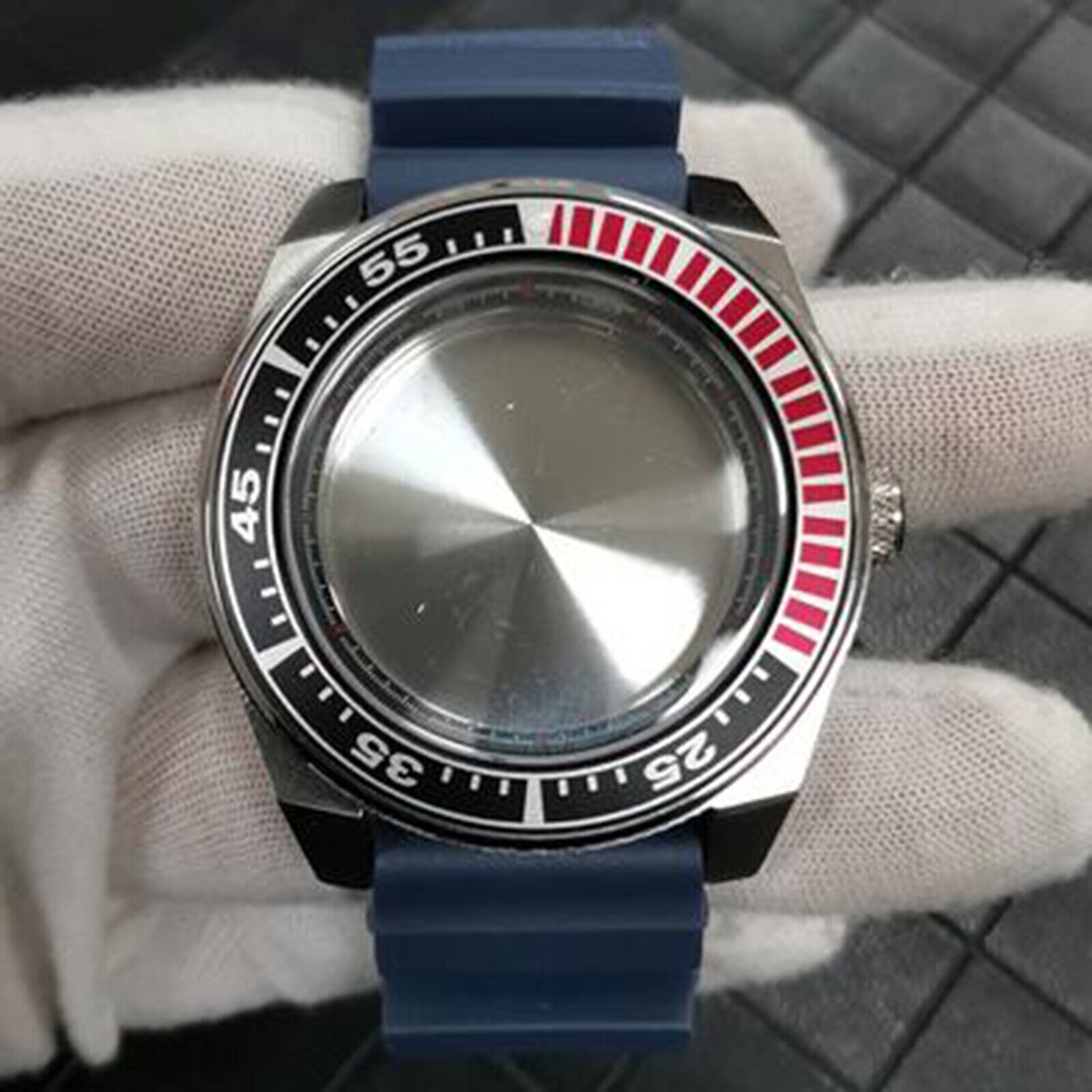 361 Steel Watch Case Buckle Dark Blue Strap 42.5mm for NH35/NH36 Movement