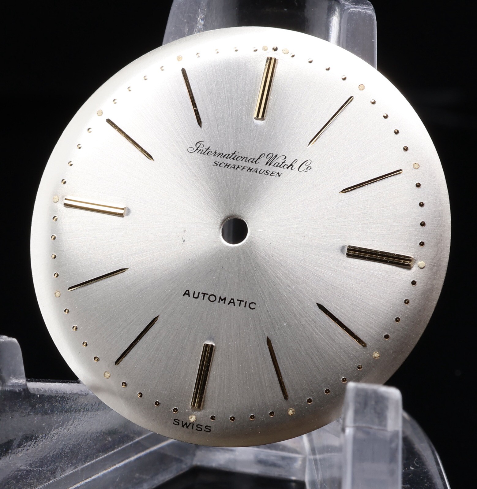Vintage N.O.S IWC 29.7mm Silver Gold Baton Dial #508