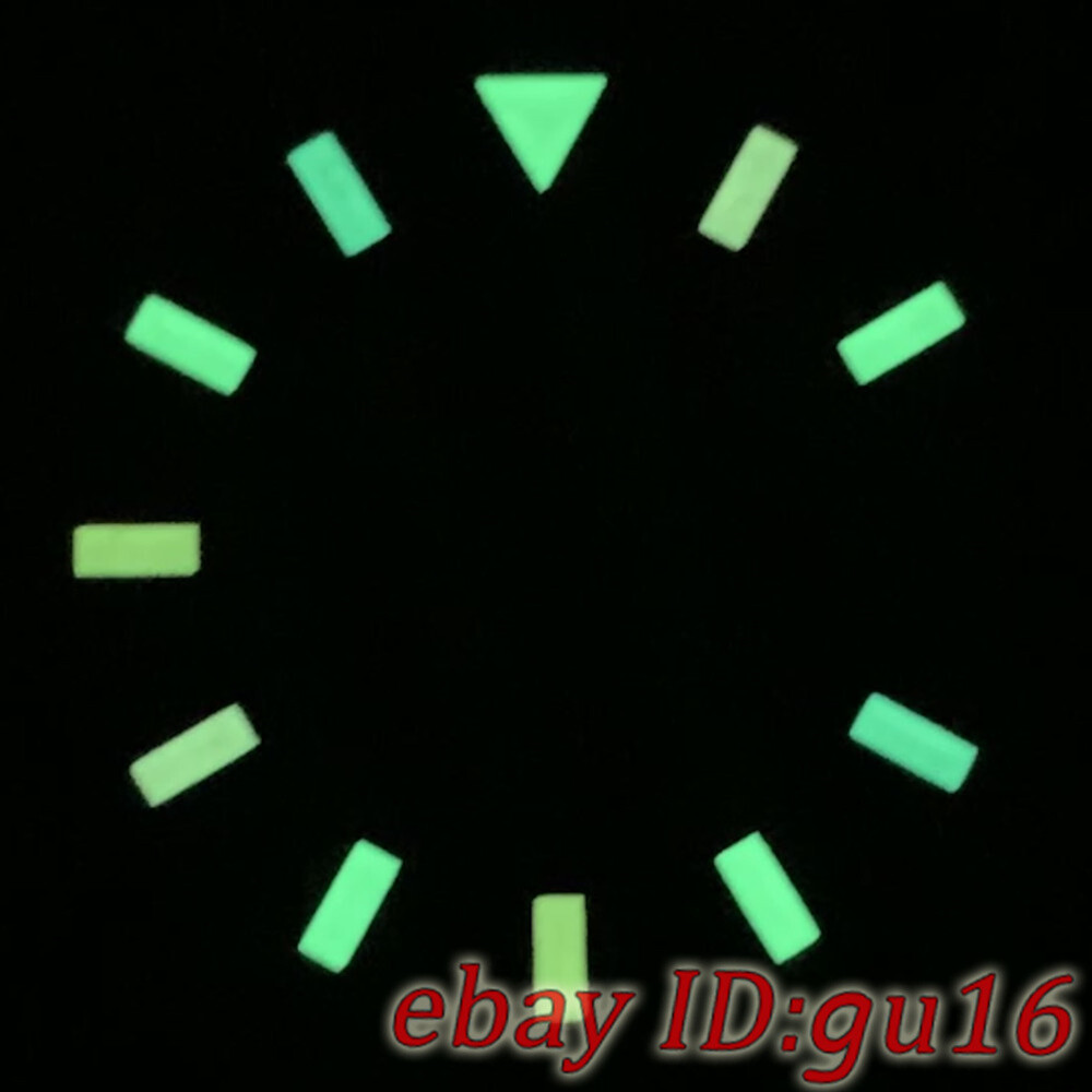 29mm Sterile Black Watch Dial Green Luminous Fit NH34 NH35 NH36 Movemen