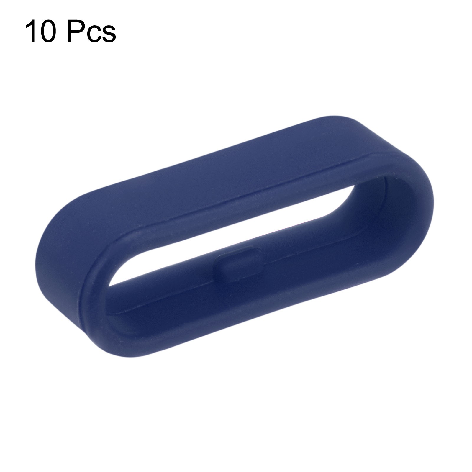 10Pcs Watch Band Strap Loop Silicone Fastener Rings for 22mm Band Midnight Blue