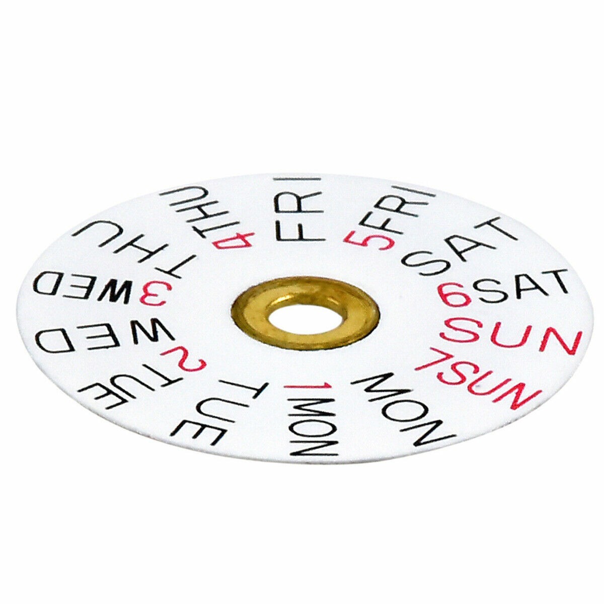 DAY DISC FOR SWISS MOVEMENT ETA 2836-2 2846 2878 WATCH WHITE/RED @ 3 O’CLOCK