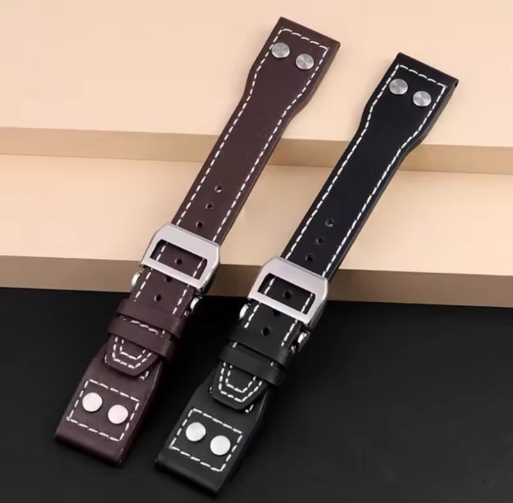 Genuine Leather Watch Strap 20mm 22mm For Big Pilot Portugieser With Buckle