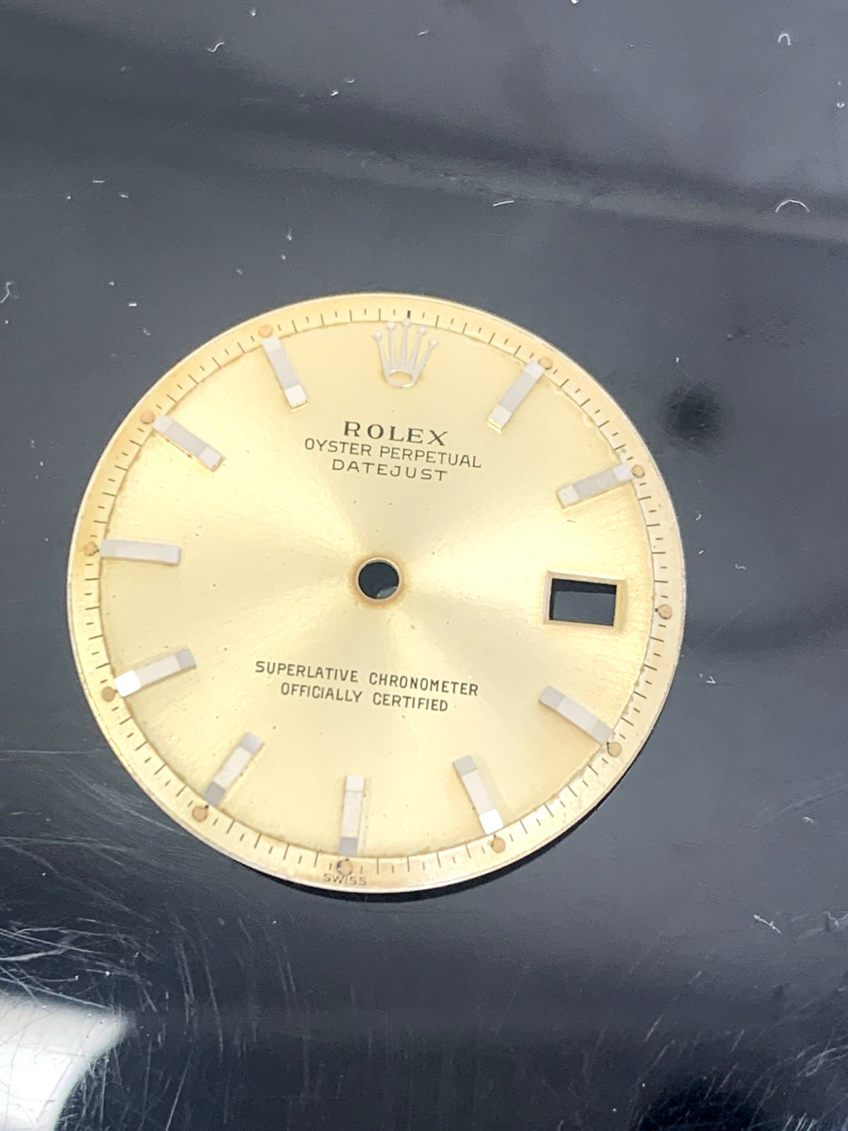 Rolex Datejust Replacement Champagne Dial Stick Hour Marks 1601 36mm Steel