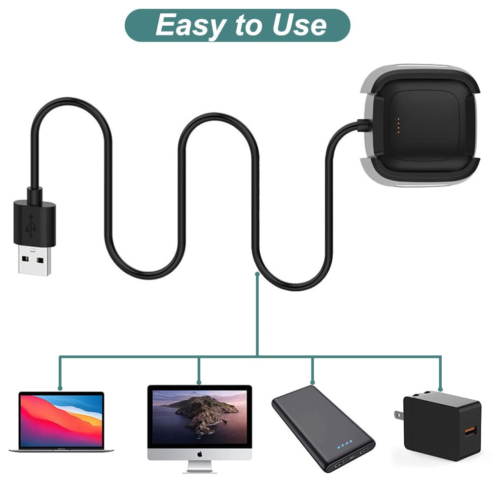 Charger for Fitbit Versa 2 (Not for Versa 1st), Charging Cable Dock with 3.3f…