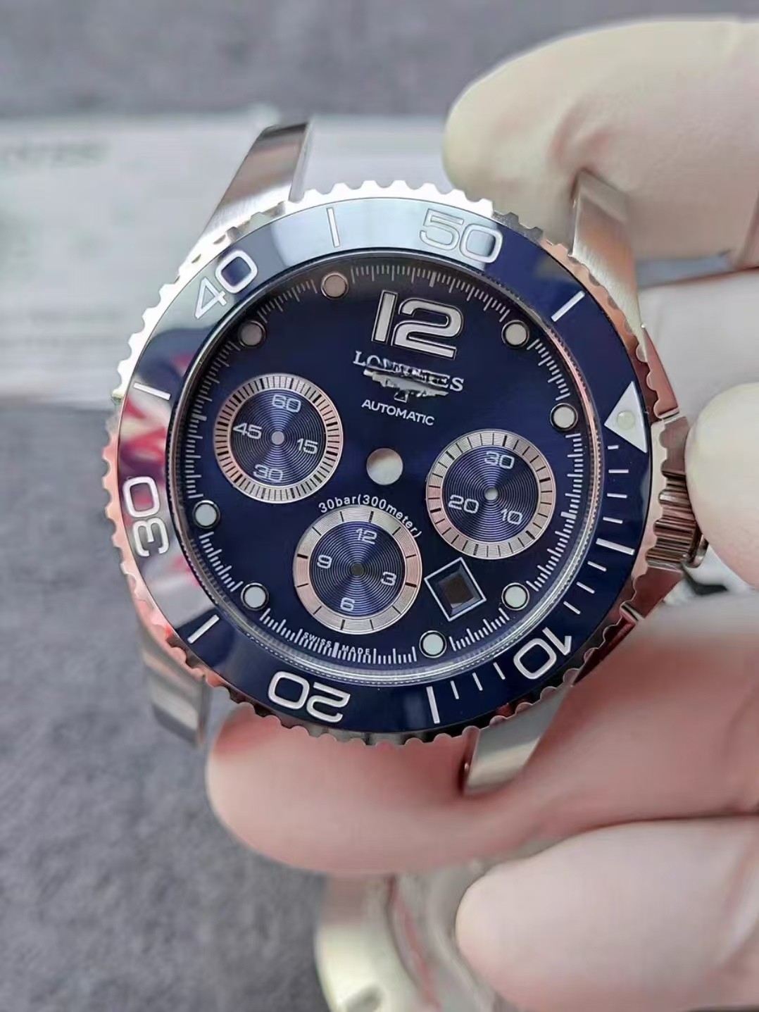 DIY Watch Part Kit For 7750 Movement HydroConquest 41mm SS Case+Dial+Hands+Strap