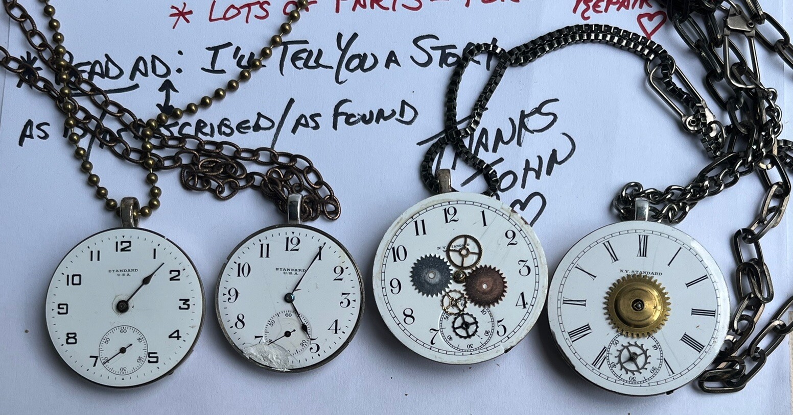 Pocket Watch Movement Lot Of 4 antique parts unusual pieces watches old