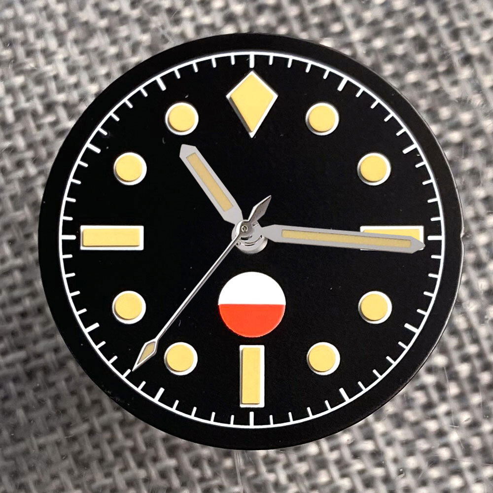 29mm Black Sterile Watch Dial Hands Fit NH35A NH36A ETA2824 PT5000 Auto Luminous