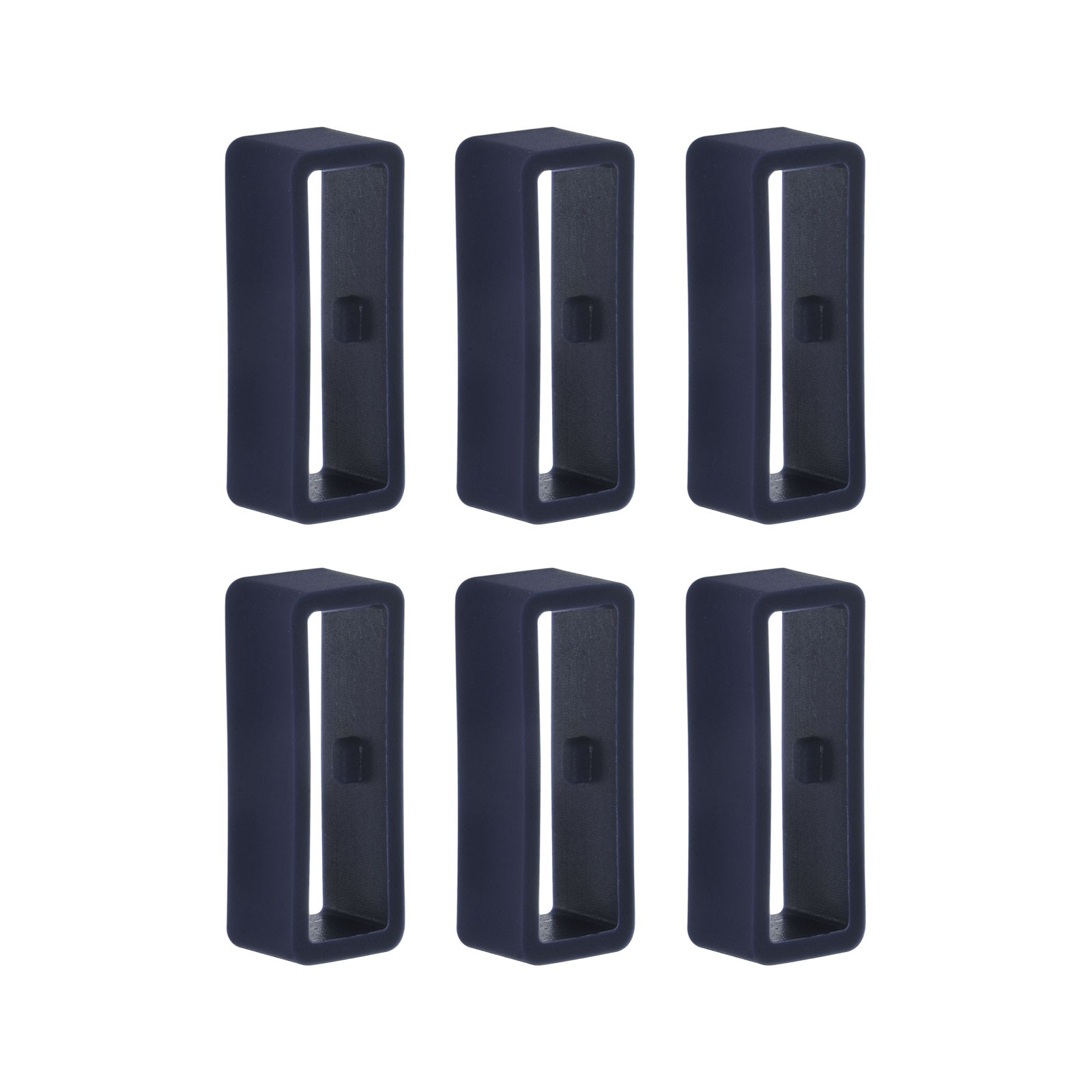 6pcs Watch Strap Loop Fastener Rings 22mm Rubber Watch Holder Keeper Blue
