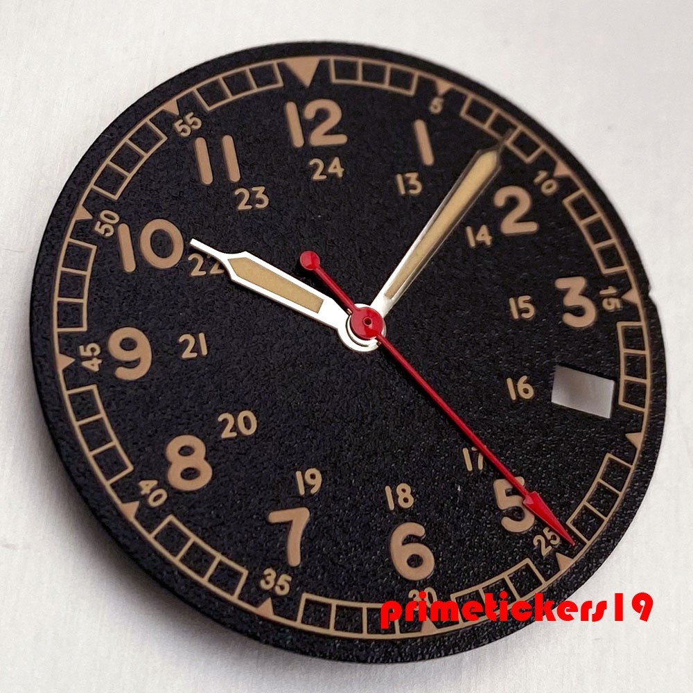 29mm NH35 Watch Dial+Hands Set Luminous 3.8 o’clock Date Window Wristwatch Face