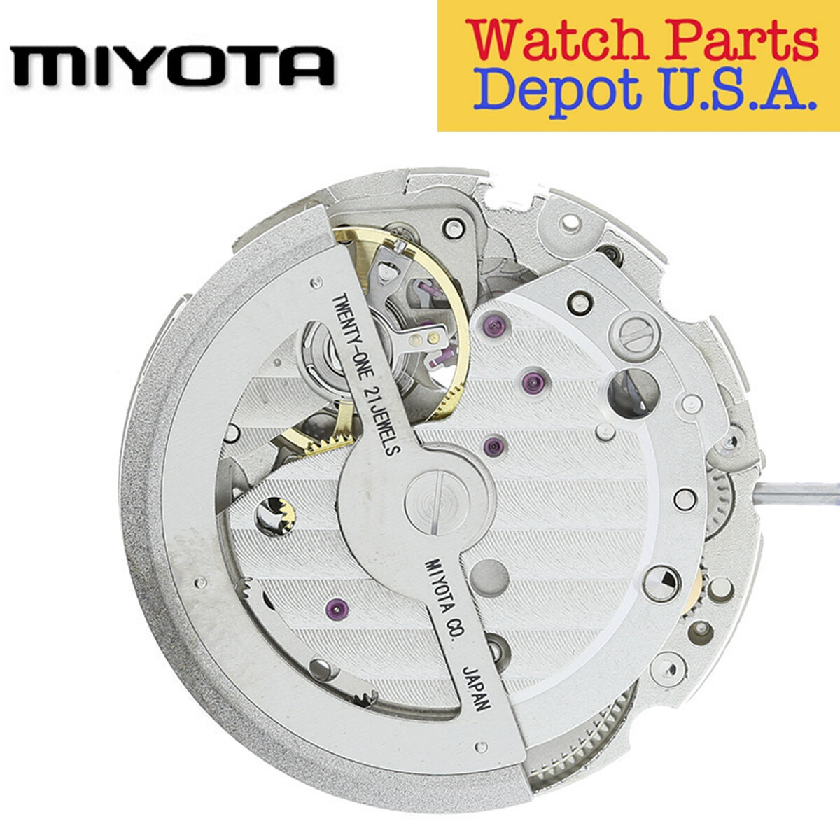 Original Miyota 821A, 11 1/2 Ligne, 3 Hands, Date at 3, Japan Automatic Movement