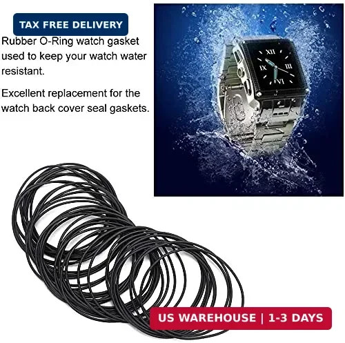500Pcs Watch Gasket Rubber Seal, 50pcs/Bag 10 Bags O Ring Rubber Seal Watch Back