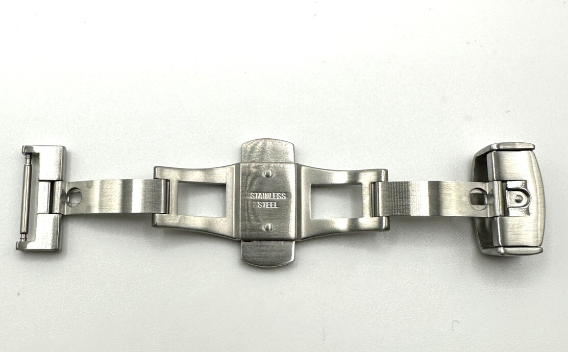 New Genuine Bell & Ross 16mm Matte S/S Deployment Folding Clasp With Pusher