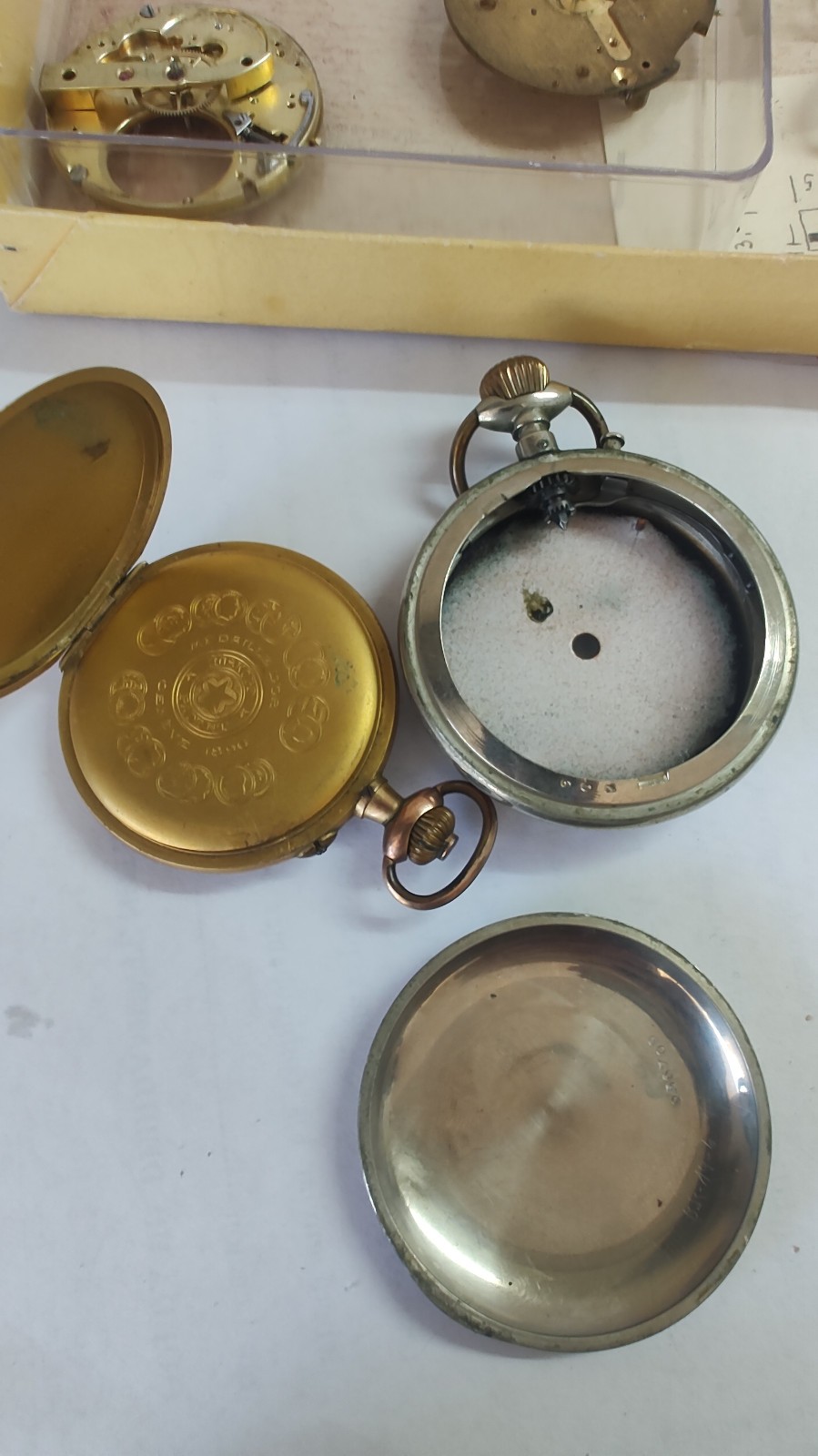 Antique Roskopf Patent Wille Frères Watch Parts Lot – Movements Dials Cases