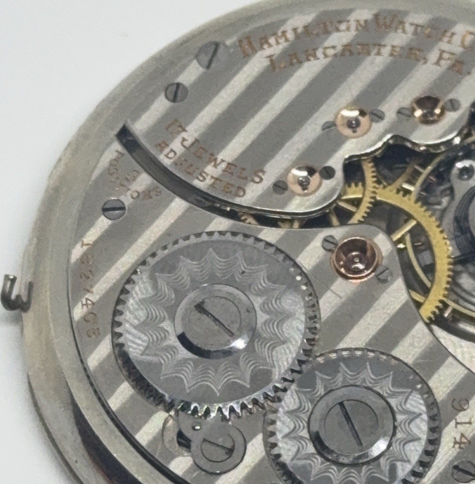 Hamilton Pocket Watch 914 Movement 17 Jewels 3 Positions 1917 12s Does Not Run
