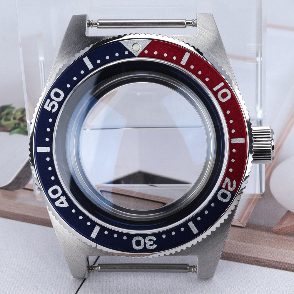 Pepsi Bezel 40mm Aviator Watch Case Sapphire 62MAS Style For Seiko NH35 Movement