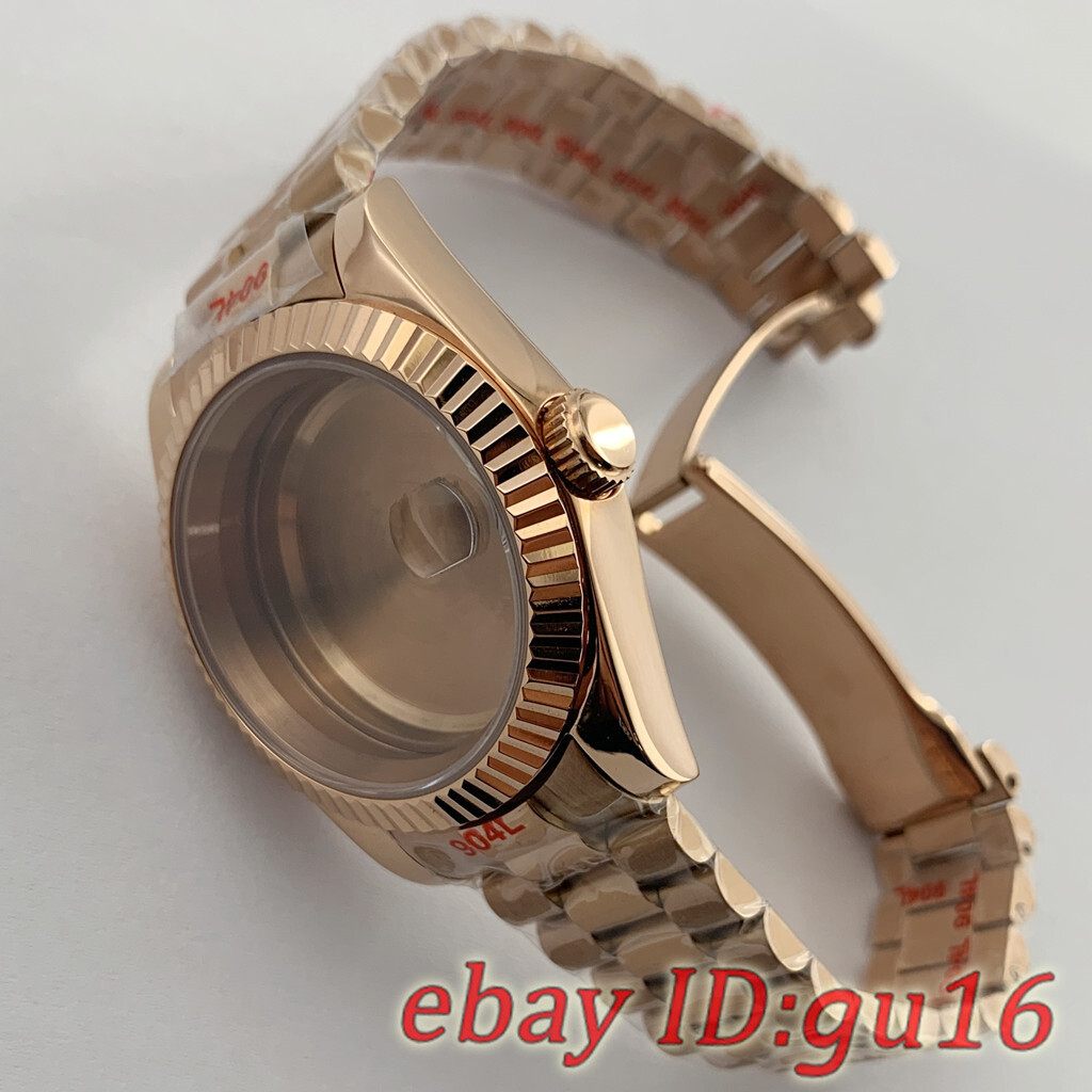 36mm/40mm NH35 NH36 Miyota8215 ETA2836/2824 rose gold Watch Case President Strap