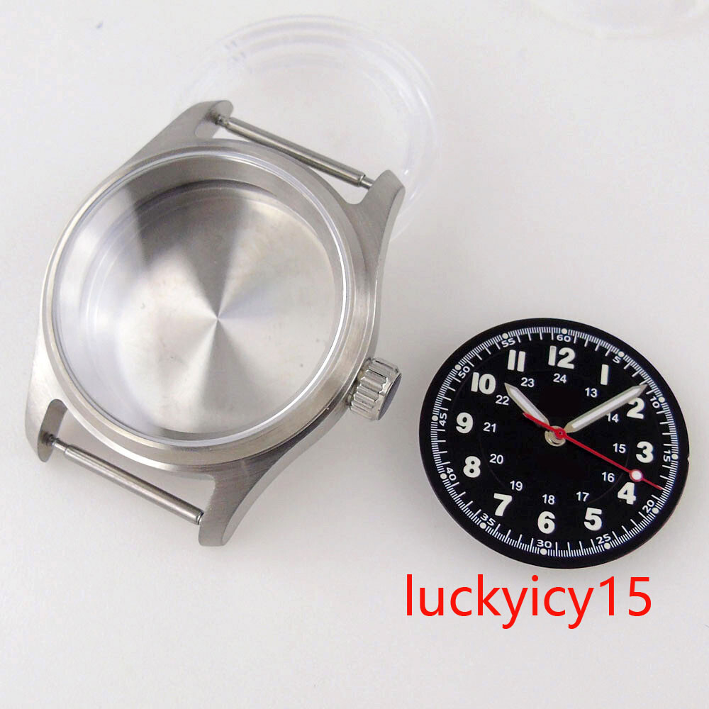 36mm Tandorio Sapphire Glass Watch Case Dial For NH35A NH36 Autoamtic Mens Watch