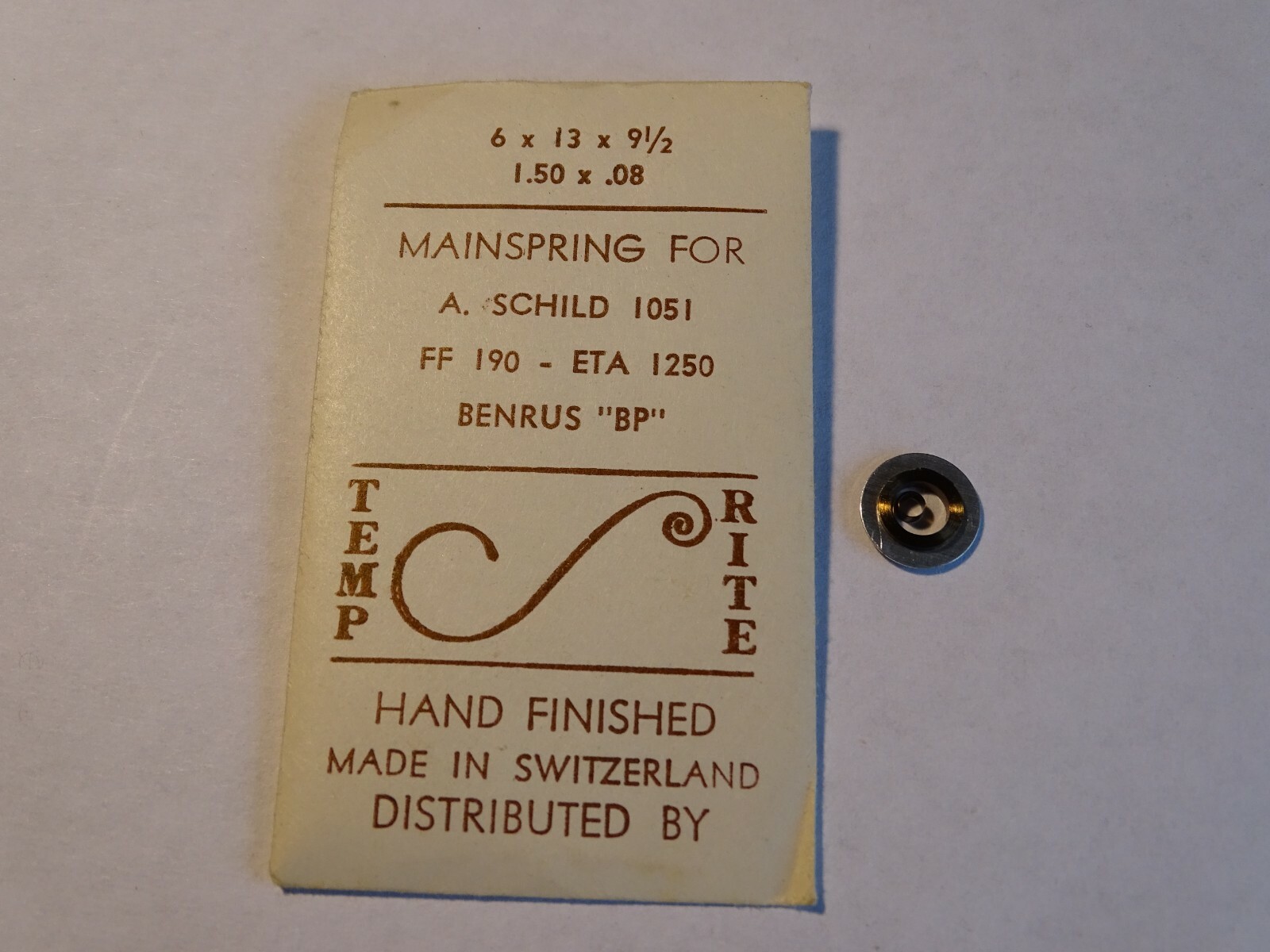 BENRUS BP WATCH BARREL SPRING A.S 1051 FF 190 ETA 1250