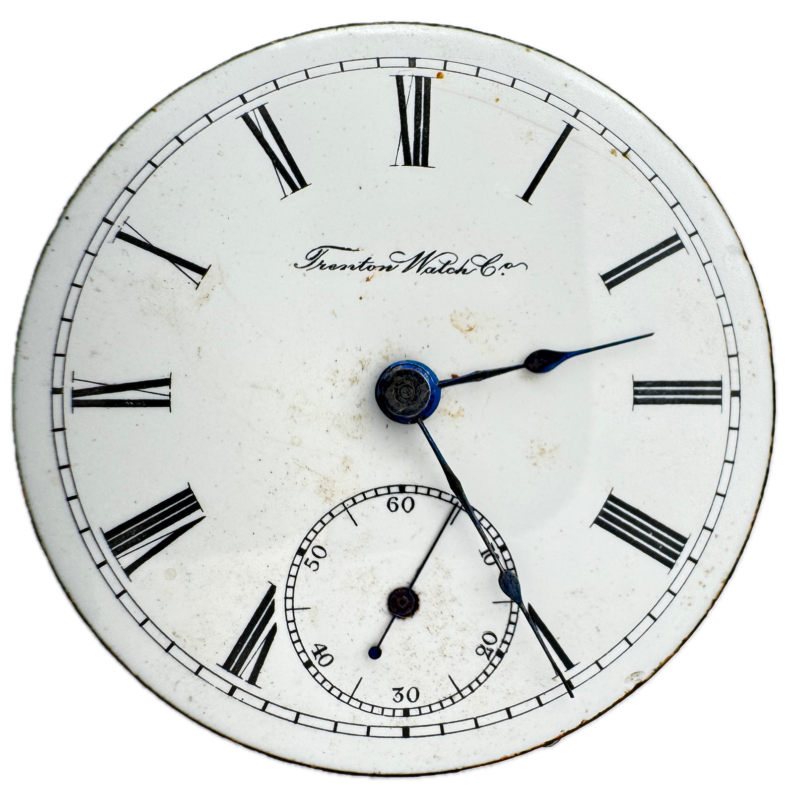 Antique 18s 1892 Trenton Roman Pressed Dial Hunter Pocket Watch Movement 70 USA