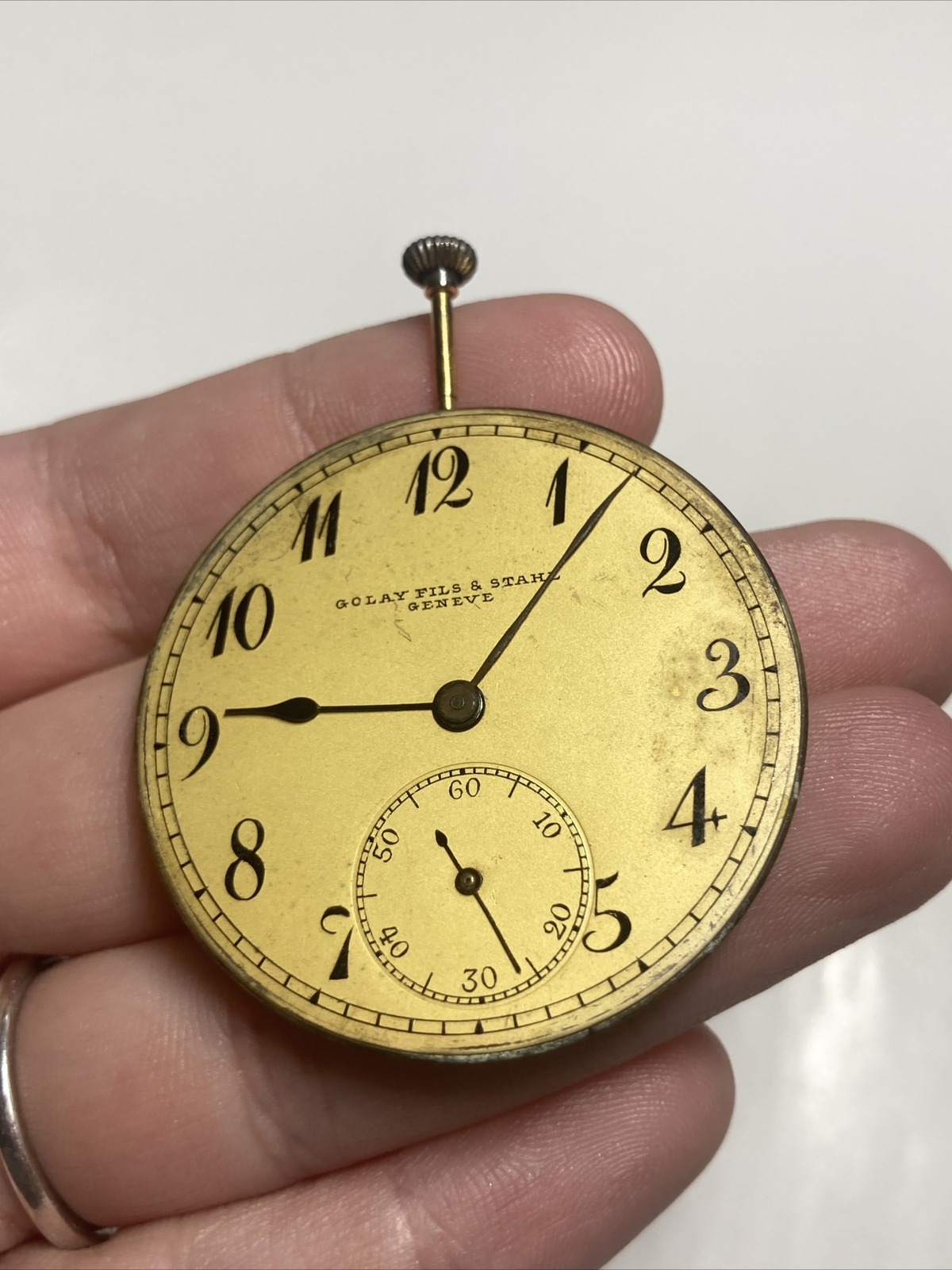 Collectible GOLAY FILS & STAHL Geneve Chronometer Ultra Thin Pocketwatch Movt