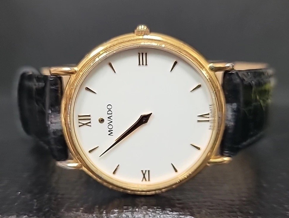 Movado Museum Series 87.66.885 Gold Tone Mineral Crystal Men’s Watch 131 Works