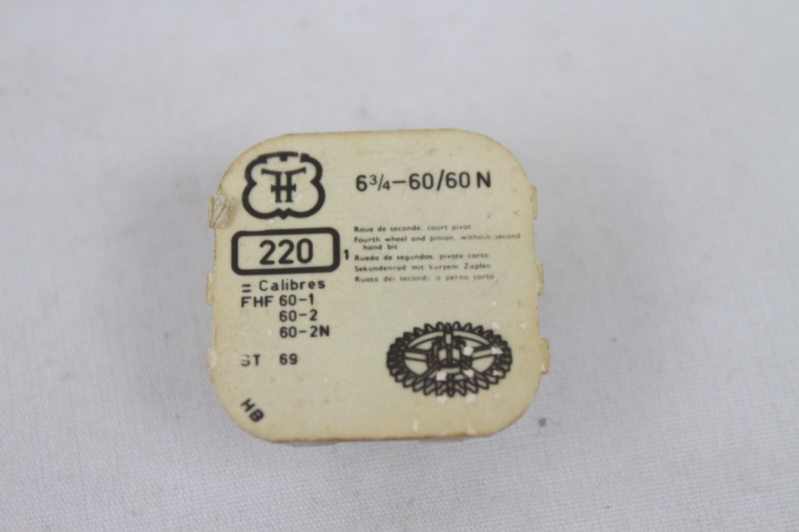 NEW NOS FHF Watch Movement Part 220 6 3/4 60/60N Court Pivot Gear Fourth Wheel