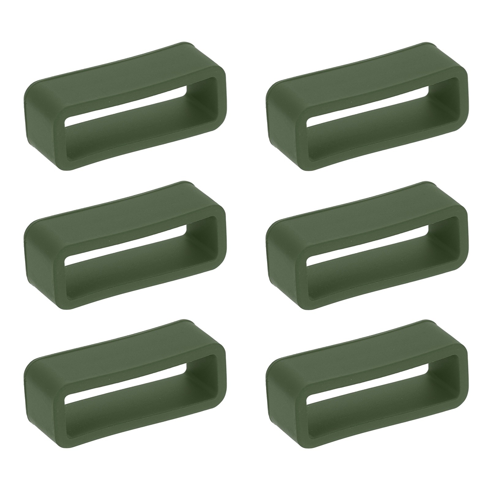 6pc 20mm Army Green Watch Band Loop Silicone Watch Strap Retainer Loop for Watch