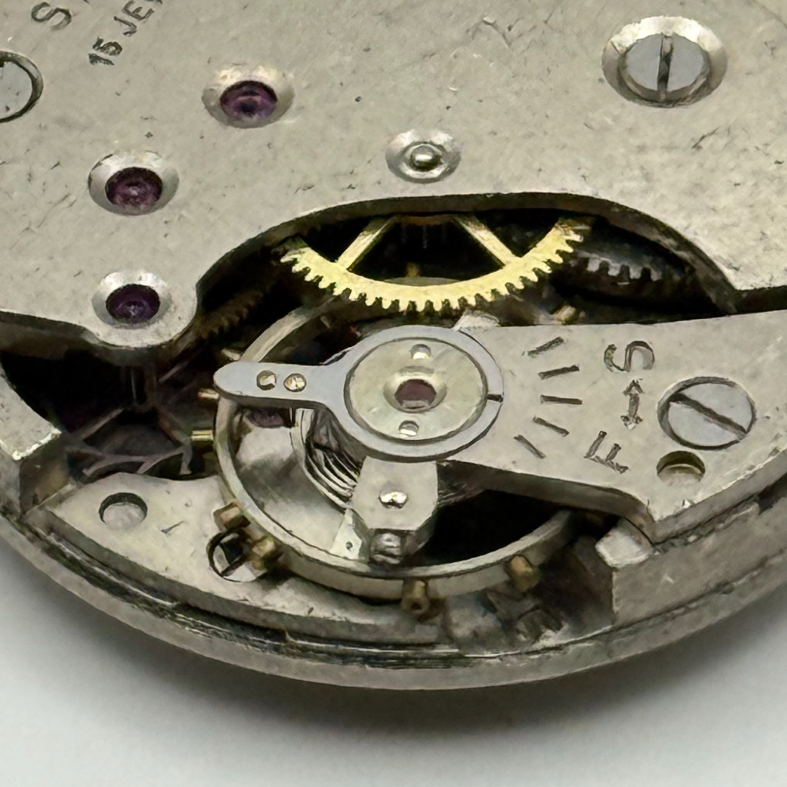 Arogno 125 Watch Movement Precista Steelco 15 Jewels Manual Wind Parts 23.7mm
