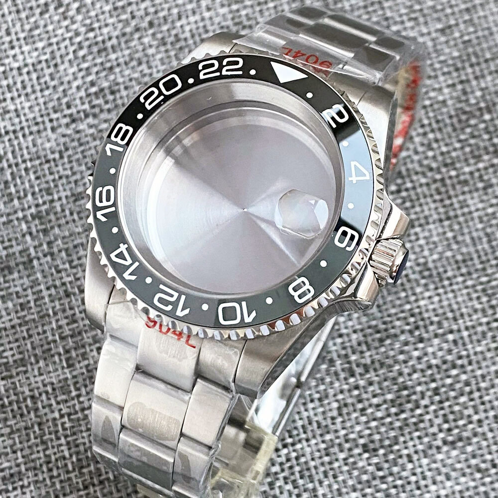 40mm Watch Cases 20mm Strap Black/Blue Gray Bezel Fit Nh35 PT5000 Movement 20ARM