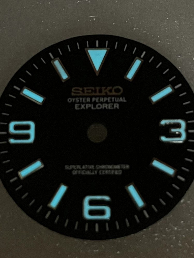 28.5mm/31mm Black Watch Dial Blue Luminous for Nh34 Nh35 Nh36 Nh38 Movement