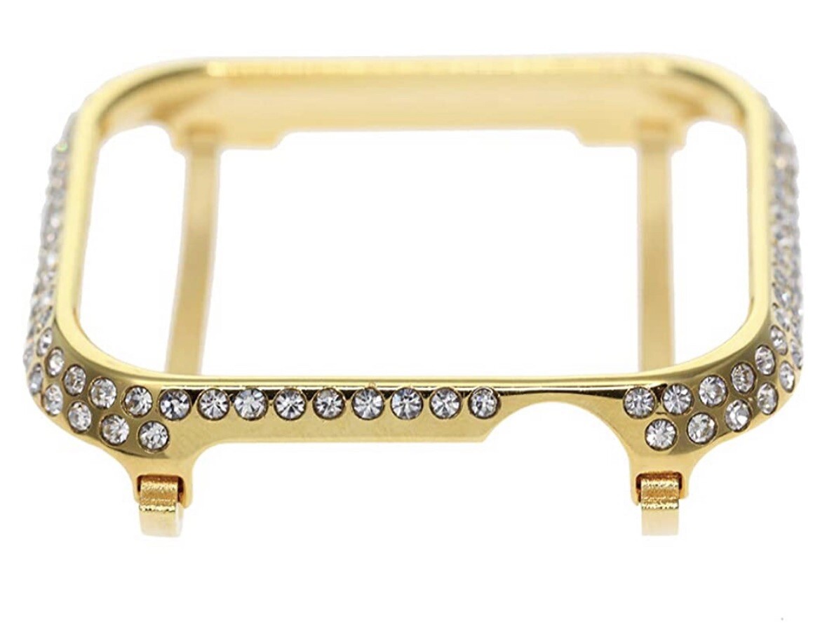Custom 24k Gold Case For Apple Watch 38mm Series 1 2 3 Diamond Rhinestones