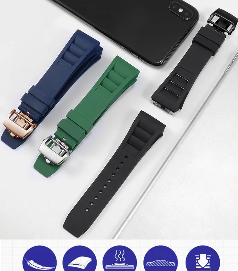 Rubber Watchband for Richard Mille Strap for Rm011 Mille Bracelet Watch Band