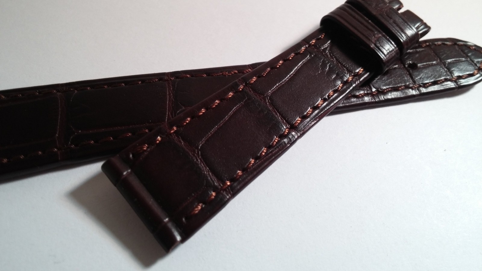 Milus Band Alligator BROWN with Brown stitch, 18/14mm, 70/105mm lengths regular