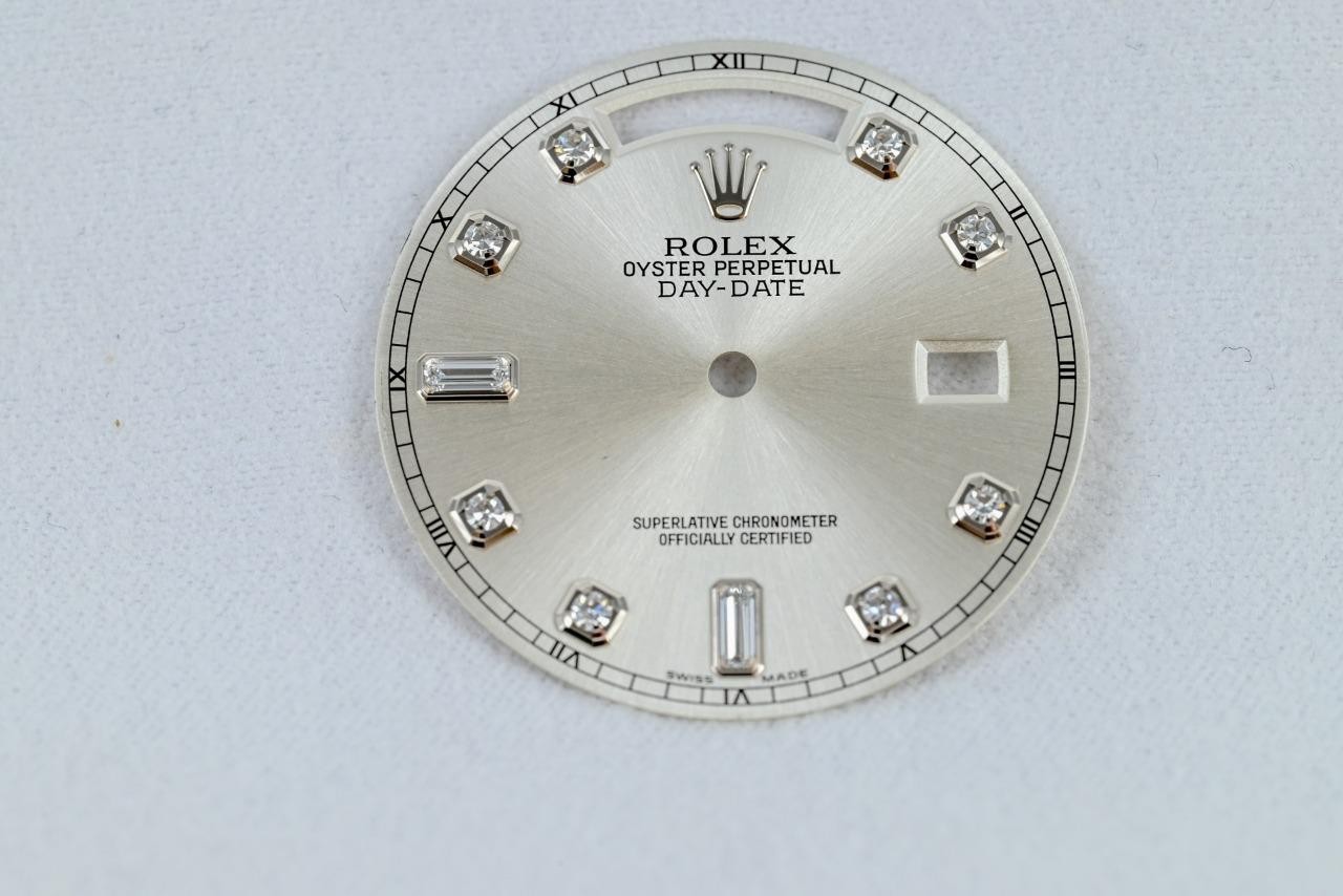 Rolex Factory Diamond Baguette Day-Date Watch Dial for White Gold 118209 Etc