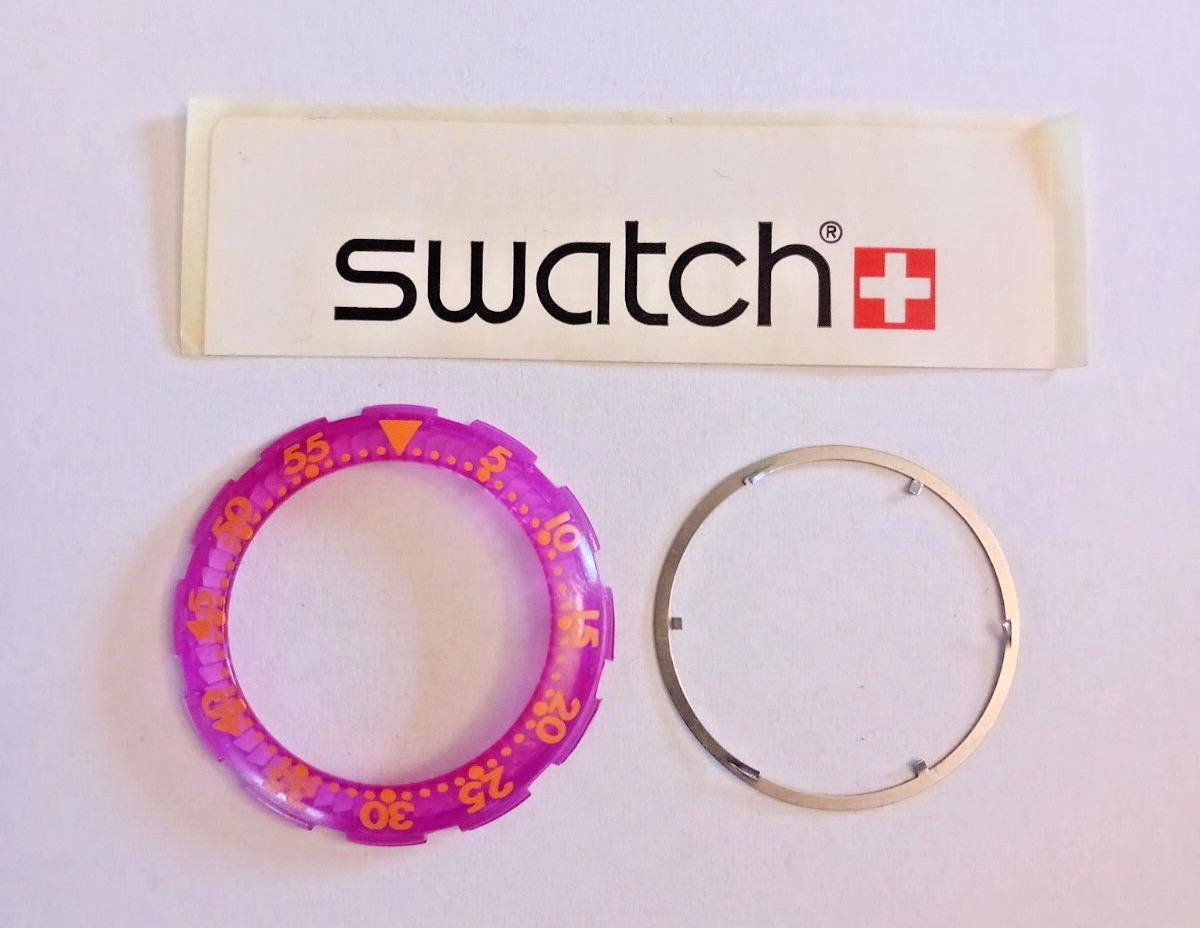 Swatch Pink Bezel Scuba Cherry Drops SDG102 SDG103 Vintage Wrist Watch