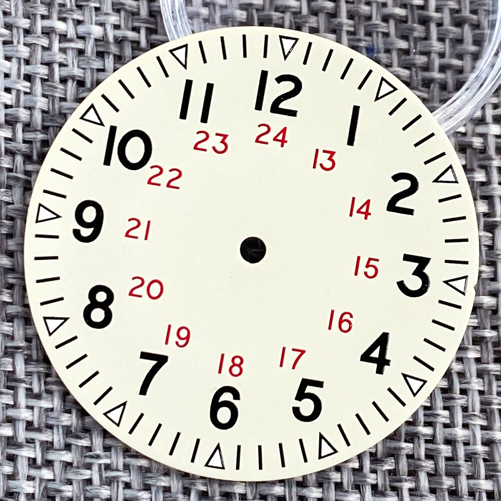 Tandorio 33.5mm Beige Sandwich Watch dial Luminous Dial fit NH35 PT5000 movement