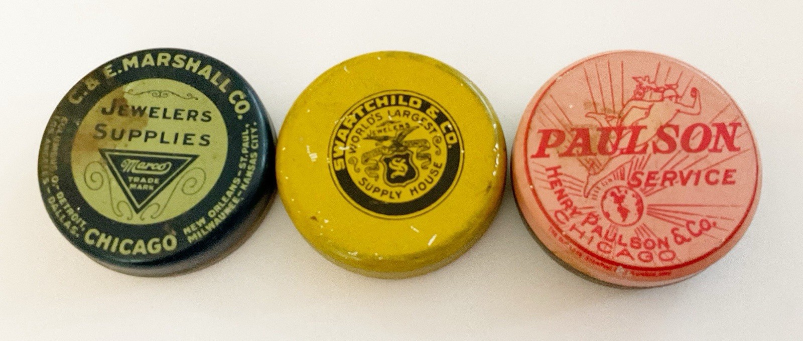 Antique Advertising Watch Part Tins, With Some Parts