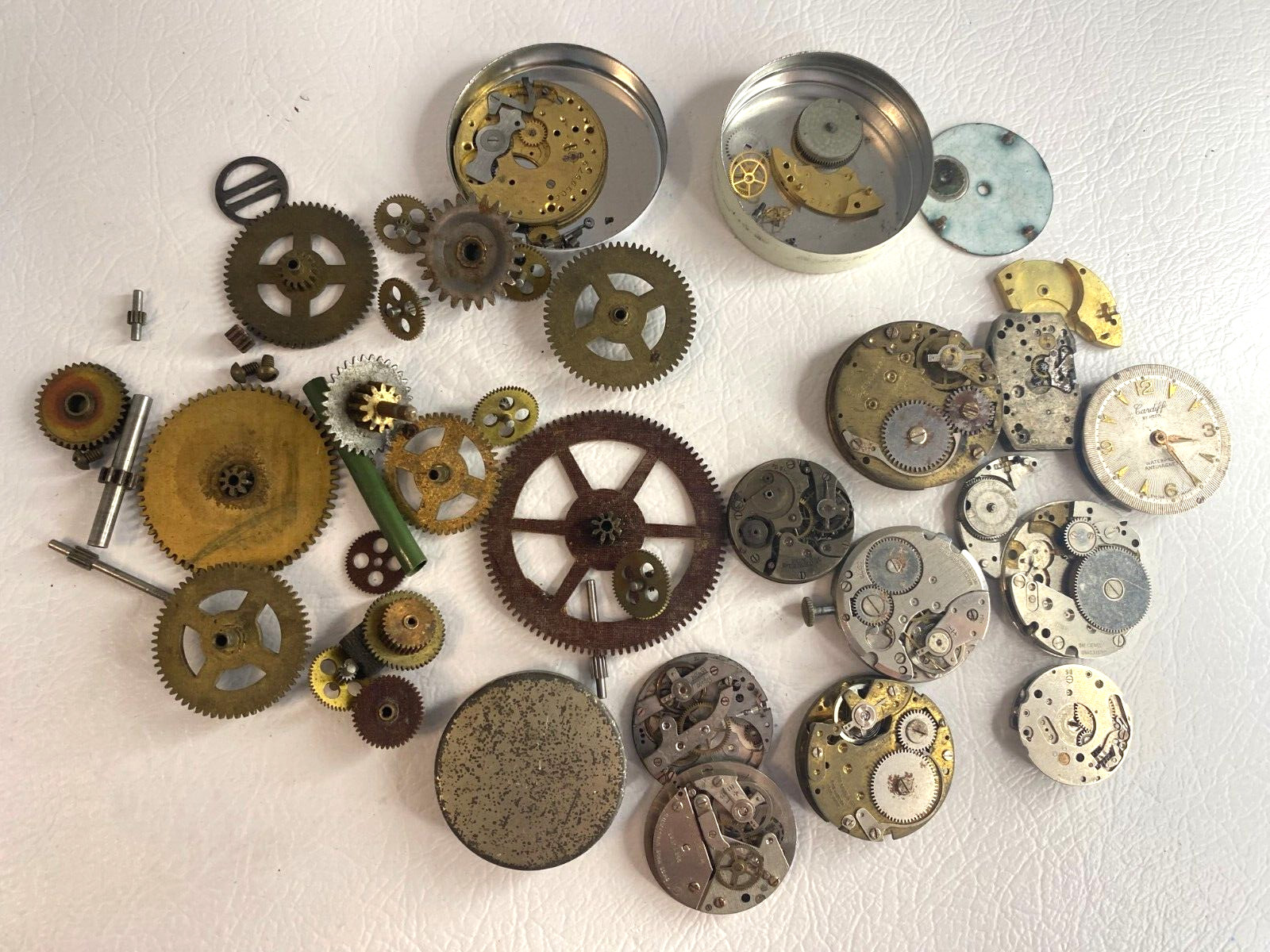 25 Unique Watch Gears Part Steampunk Lot Art Movements Craft Pieces Faces