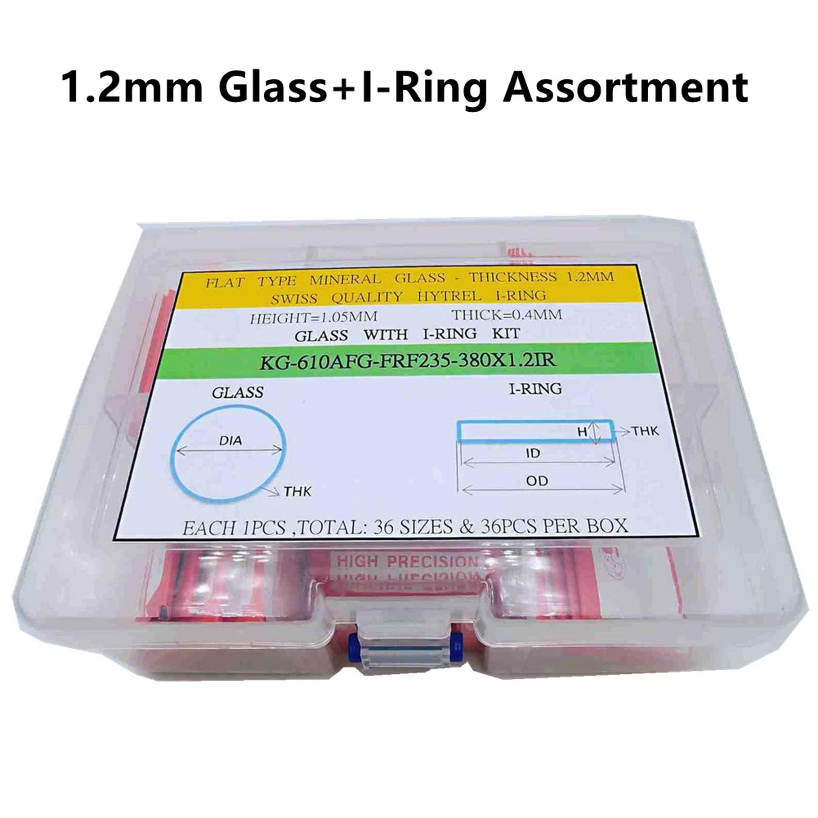 1.2mm Thickness Flat Round Mineral Watch Glass With Waterproof Ring Assortment A