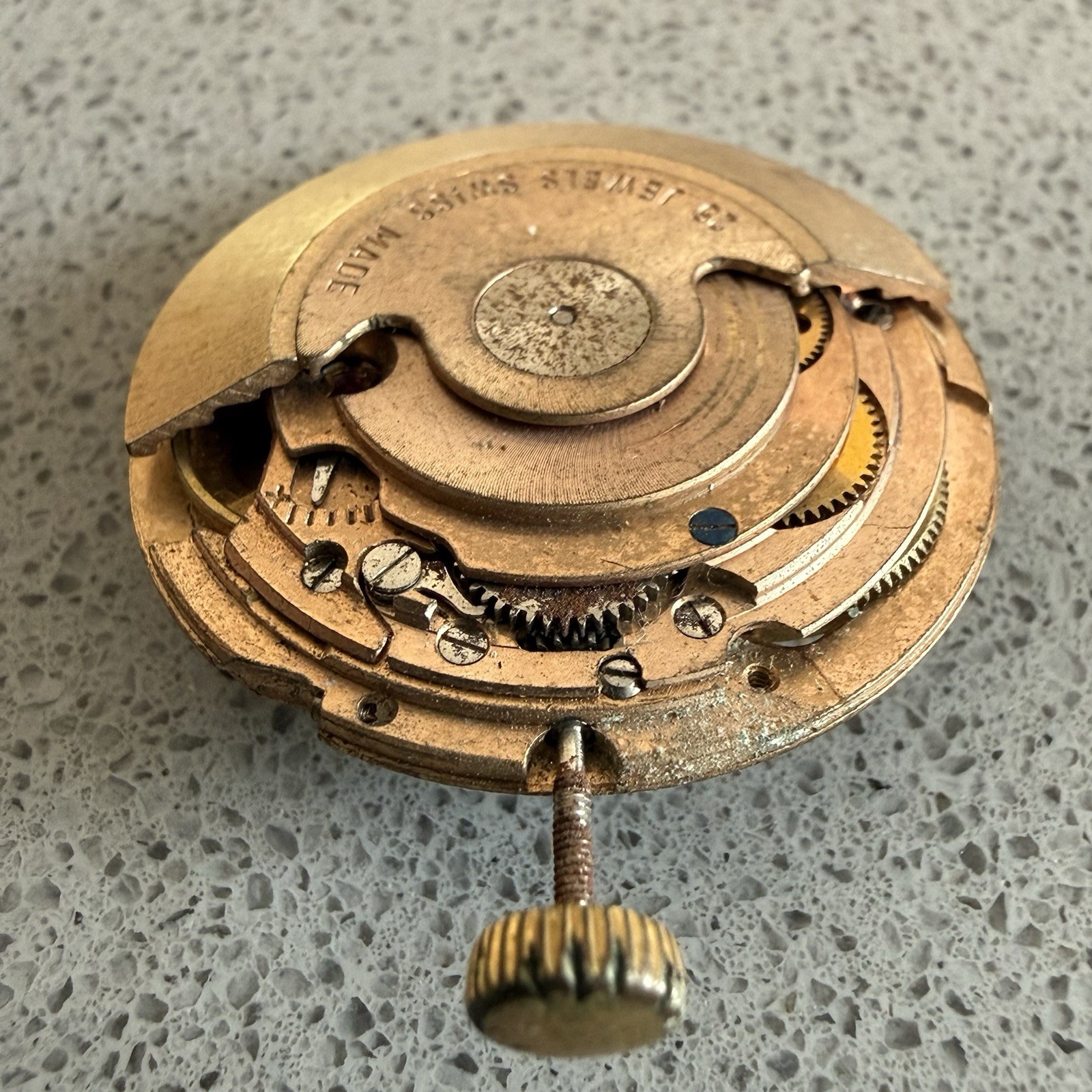 Vintage Swiss 25 Jewel Automatic Watch Movement 26mm Spares Repair