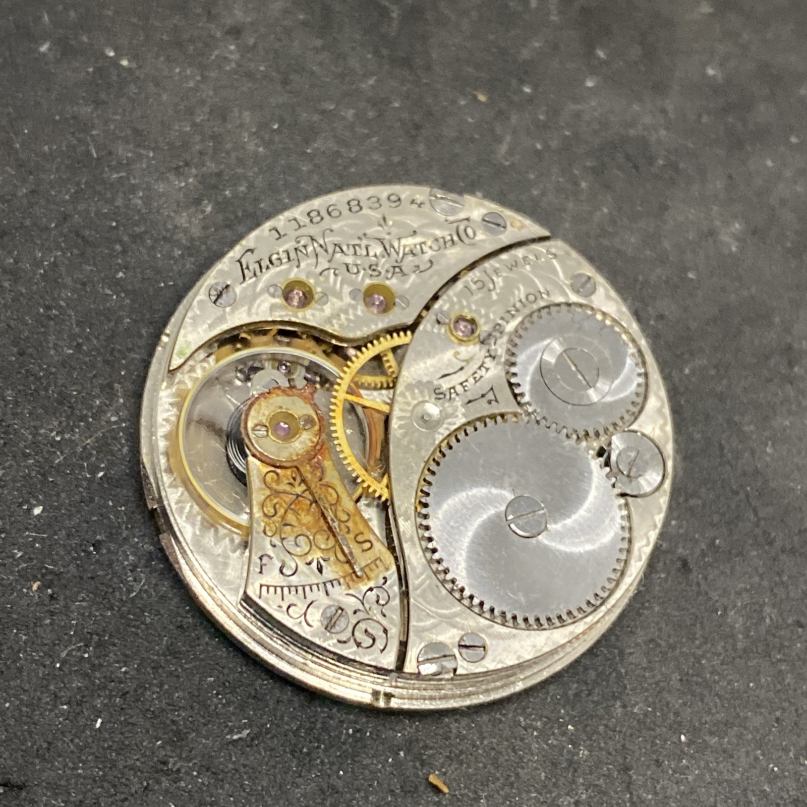 Elgin Grade 318 Pocket Watch Movement Size 0s 15j Model 2 Hunter Repair F8821