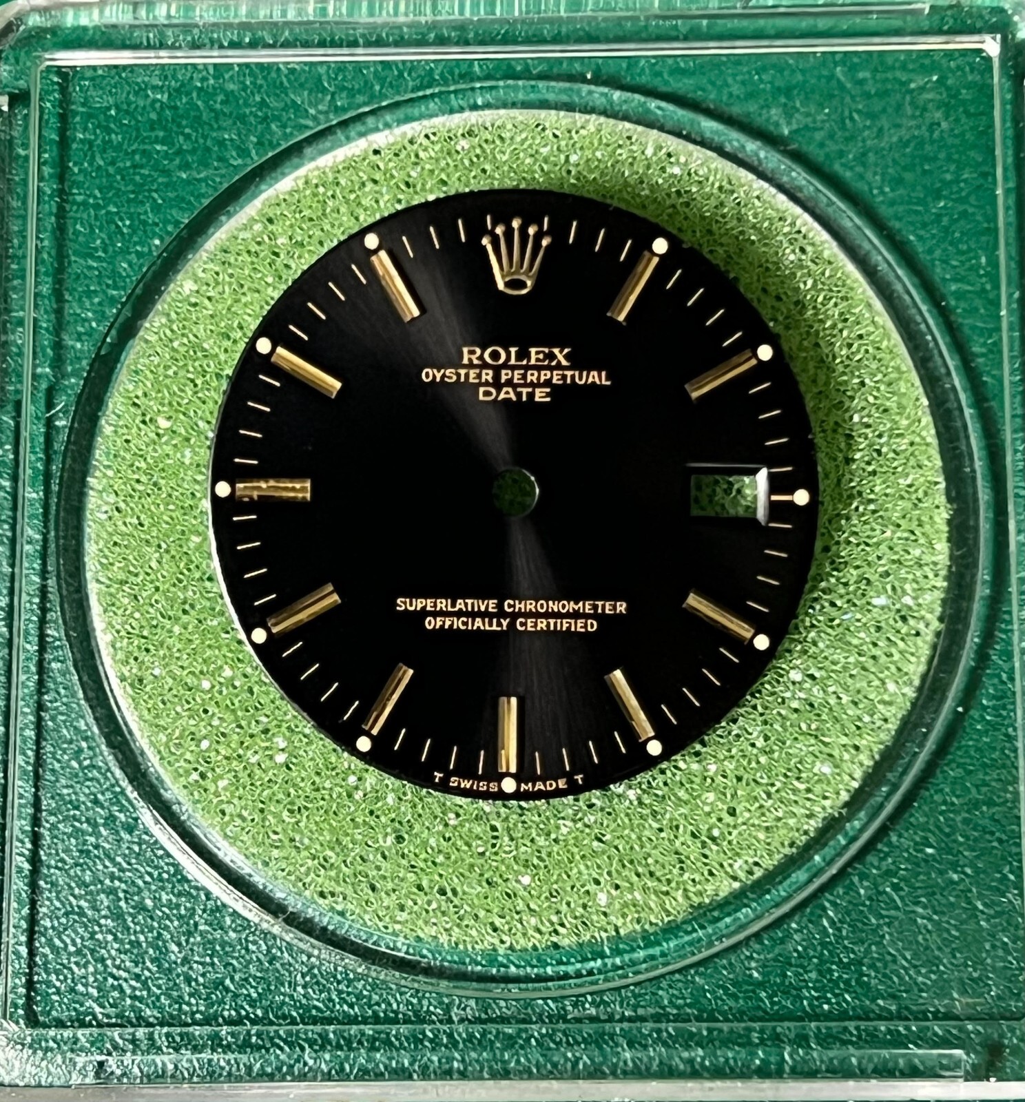 RARE SINGER Factory Original Rolex Black Date Dial for Ref 15233 15238 34mm