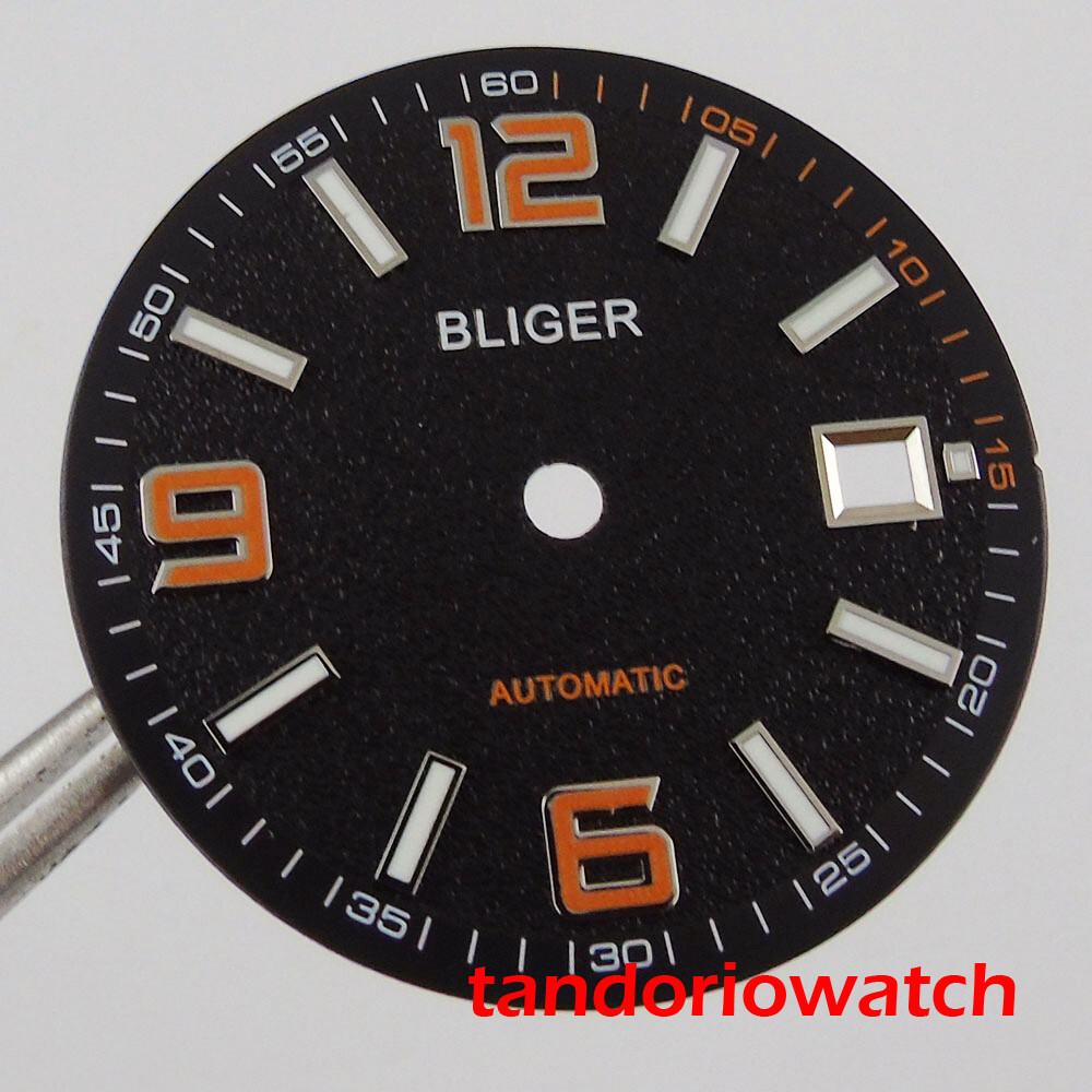 31.5mm bliger watch dial window with date winndow fit ETA 2836 miyota movement