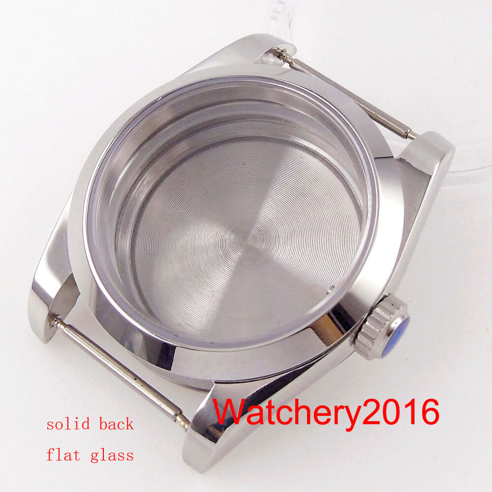 36mm Polish Watch Case Fit NH35 NH36A MIYOTA 8215 DG MINGZHU 2813 Green Gasket