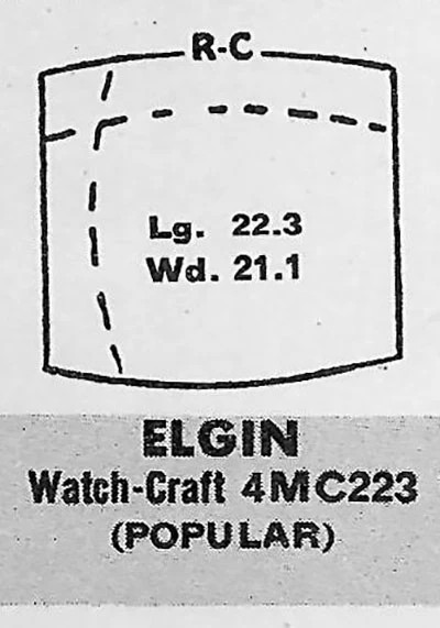 ELGIN : 4608G – Tonneau 22.3mm x 21.1mm