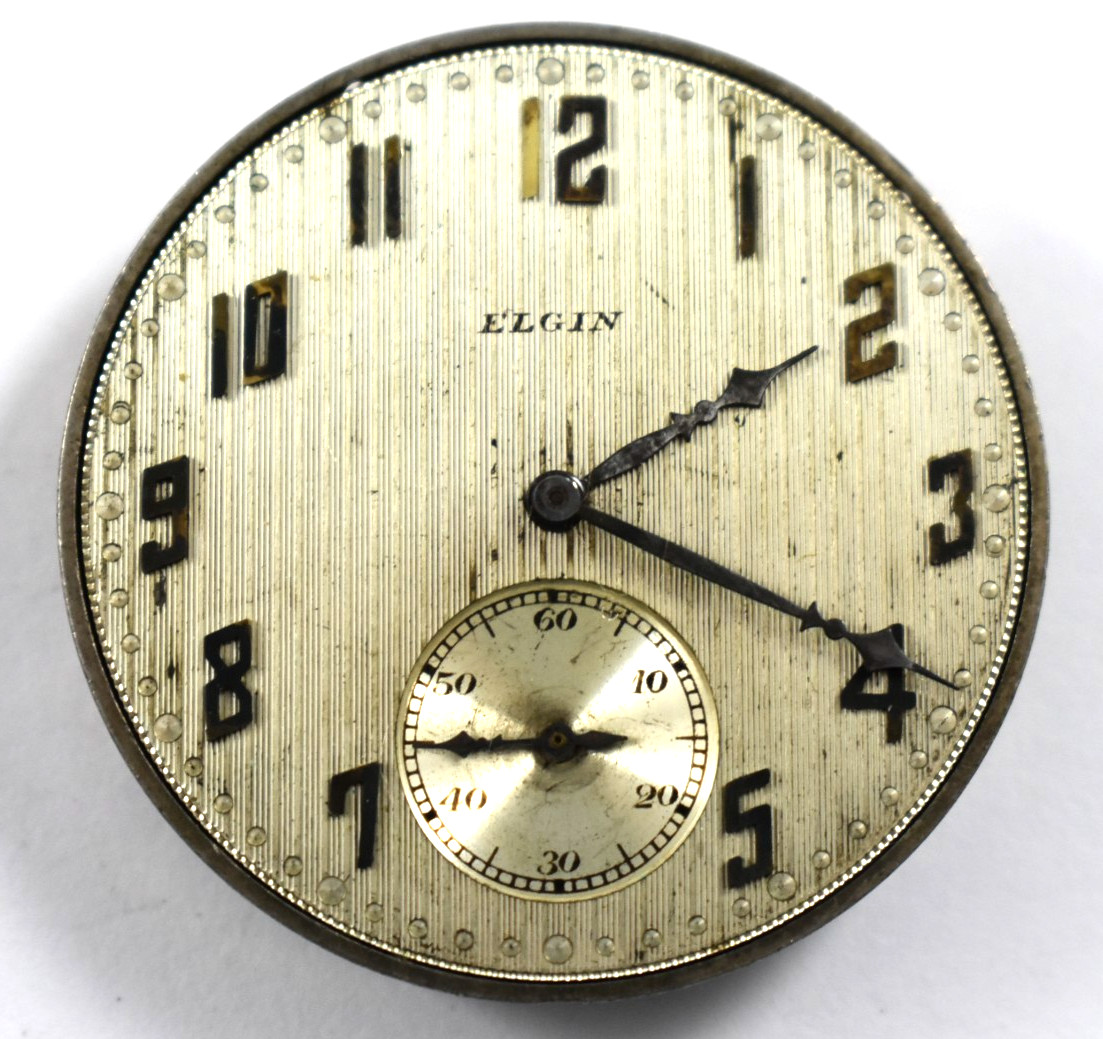 Vintage Elgin Grade 345 12s 17J OF Pocket Watch Movement lot.wn