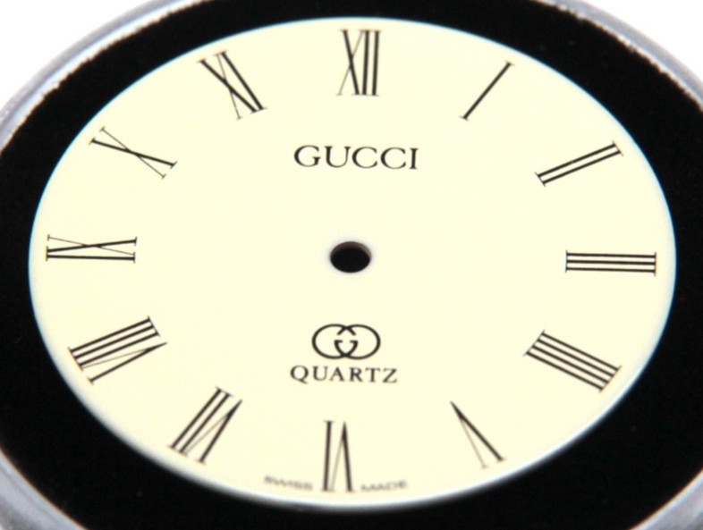 VINTAGE GENUINE GUCCI QUARTZ Watch Dial Ivory 26mm Diameter Roman Numerals