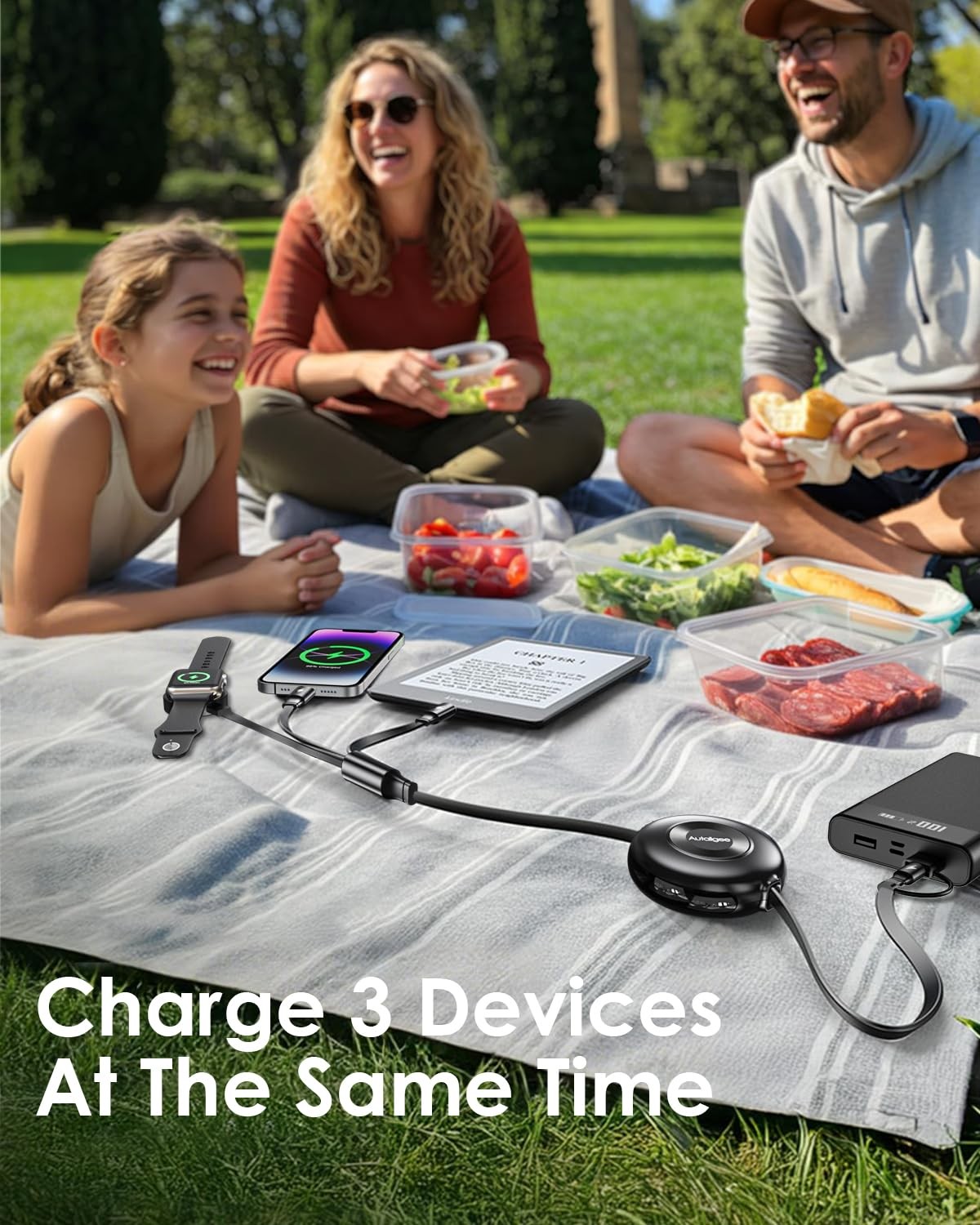 Retractable Multi Charging Cable, 3 in 2 Retractable Charging Cable for Apple…