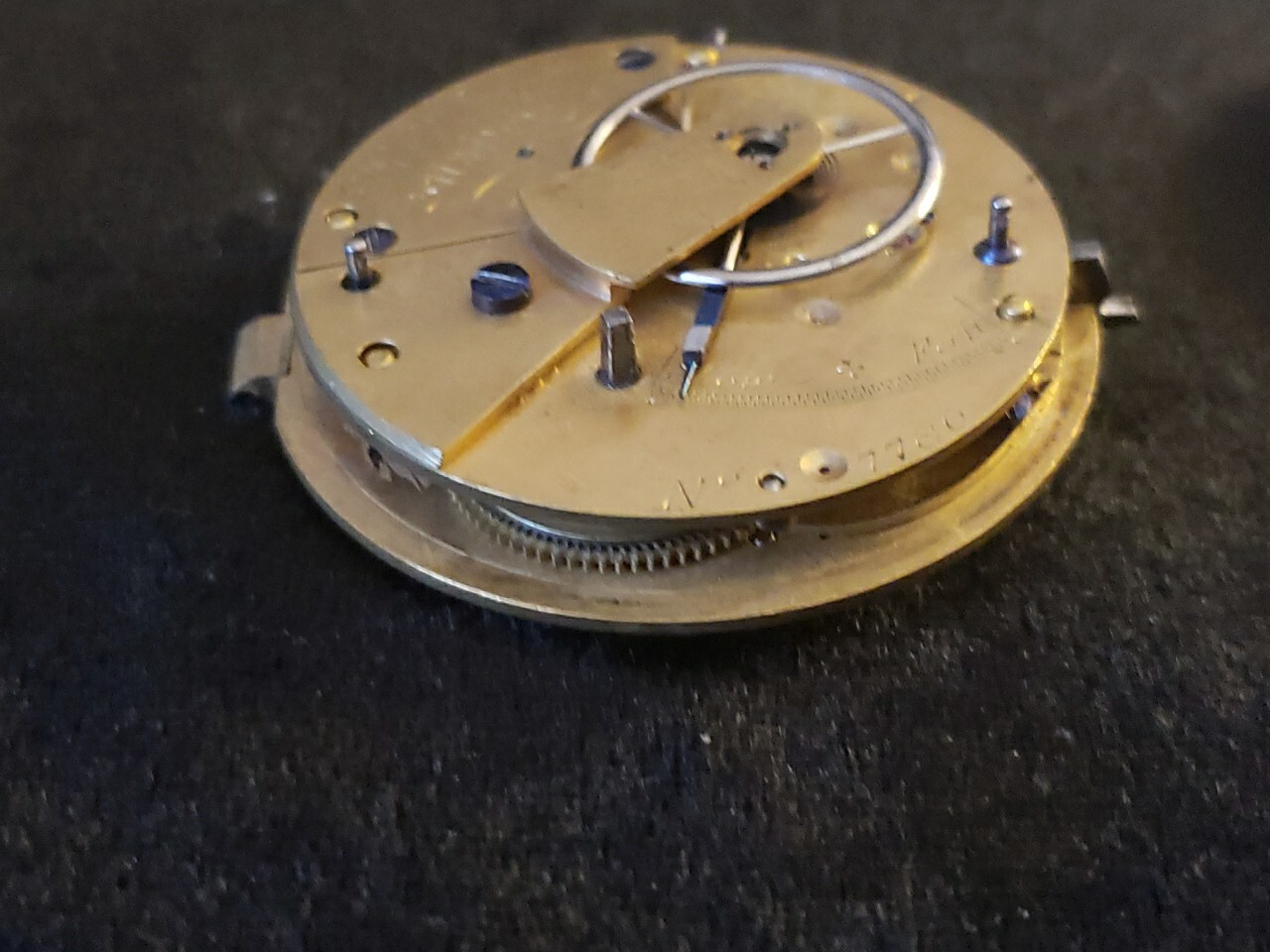 Fusee Pocket Watch Movement R. Wright Maker From Watchmakers Collection