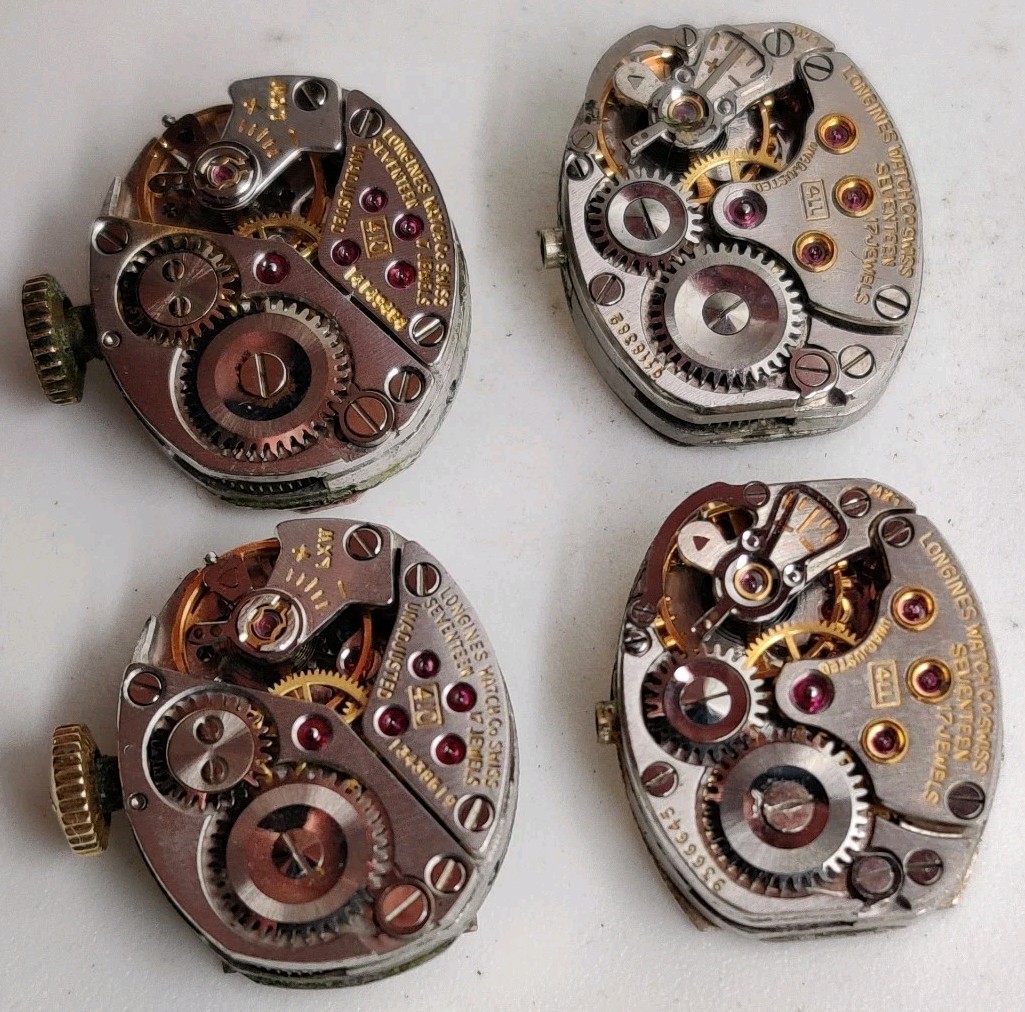Lot Of 4 Longines Cal. 410 4LL movements Run For Repair